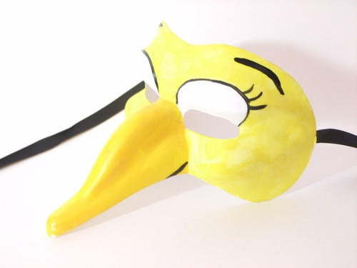 Tweety Bird Canary Yellow Capitano Venetian Nose Masquerade Mask SKU 128
