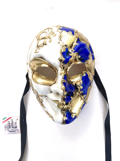 Blue Joker Mamo Venetian Masquerade Mask SKU 174