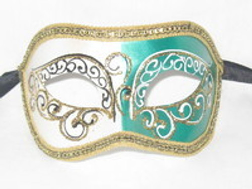 Green Colombina New Lillo Venetian Mask SKU 029ngr