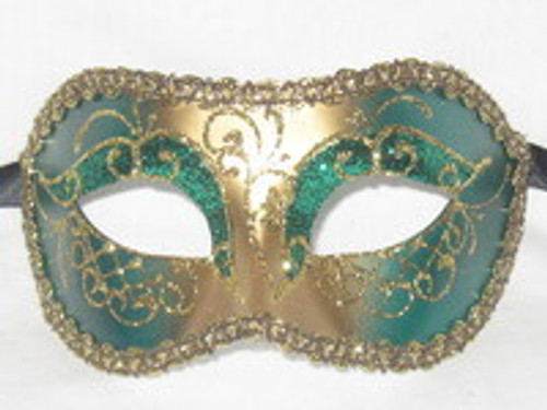 Green Colombina Star Venetian Mask SKU 021sgr