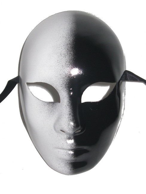 Black White Galaxy Fade Volto Venetian Masquerade Mask SKU 95