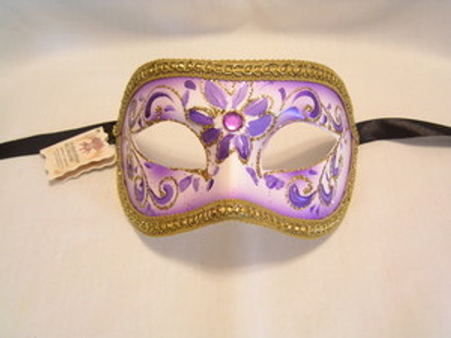 Purple Floral Colombina TS Venetian Mask SKU 022tsp
