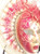 Red Gold Big Woman Satin Venetian Mask SKU 230srg