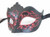 Black Red Colombina Punta Glitter Venetian Masquerade Mask SKU 051gr