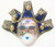 Royal Blue Brocade Jollini Miniature Ceramic Venetian Mask SKU P124