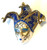 Blue Gold  Ceramic Miniature Jester Jollini Venetian Mask SKU P124