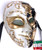 Creme and Black Joker Mamo Venetian Masquerade Mask SKU 174