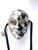 Creme and Black Silver  Joker Mamo Venetian Masquerade Mask SKU 174