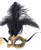 Black Gold  Ciuffo  Star Feather Venetian MasqueradeMask SKU 266