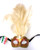 Orange  Gold  Ciuffo  Star Feather Venetian Masquerade Mask SKU 266