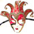 Red Gold Joker Decoro Punte Maxi Venetian Masquerade Mask SKU N488