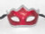 Red and Silver Colombina Punta Lara Venetian Mask SKU 050lrs