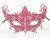 Red Glitter Metallo Laser Cut Metal Venetian Masquerade Mask SKU 014Z