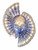 Blue Gold Big Woman Berta Venetian Masquerade Mask SKU 226bblg