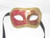 Red Gold Colombina Lillo Venetian Mask SKU 025lr