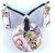 Pink Gold Flowers Murano Glass Necklace & Earrings Jewelry Set SKU 12MG