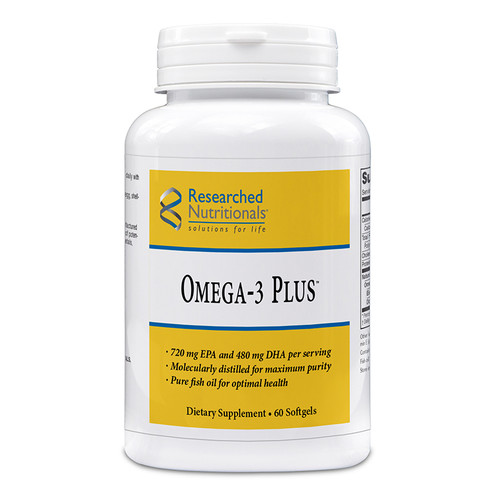 Researched Nutritionals ---  "Omega-3 Plus" --- Fish Oil - 60 Softgels