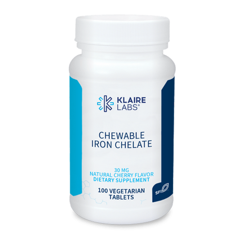 KLAIRE   --- "Chewable Iron Chelate" --- Natural Cherry-Flavored  Iron Tablet - 100 Chewable Tabs