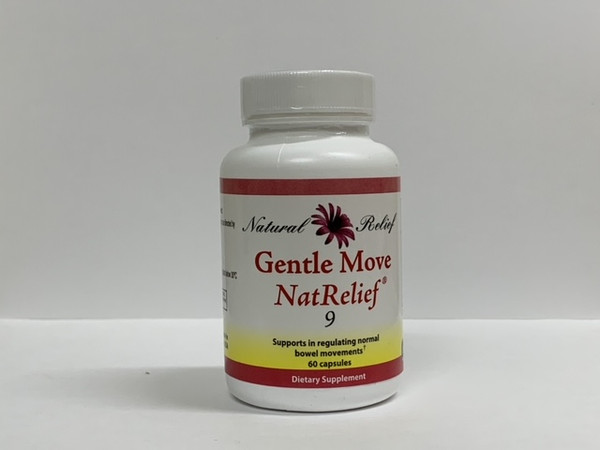 Natural Relief --- "Gentle Move NatRelief" -- Gentle Constipation Formula - 60 Caps