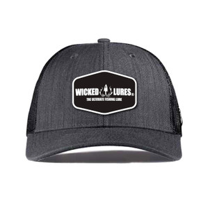 Charcoal Bare Flat Trucker With White Leather Patch