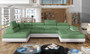 Sunderland U shaped sofa bed with storage S34/S17