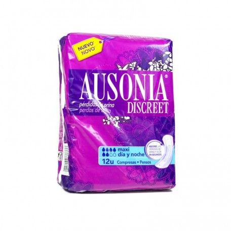 Ausonia discreet maxi compresas día y noche 12 unidades