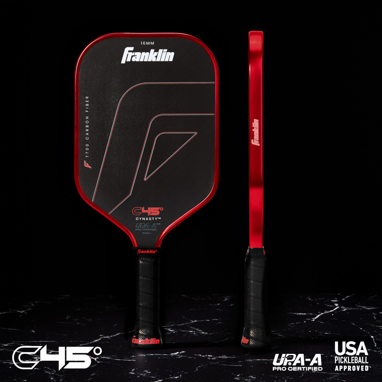 Franklin Sports C45 Carbon Fiber Pickleball Paddle (Dynasty, 16mm
