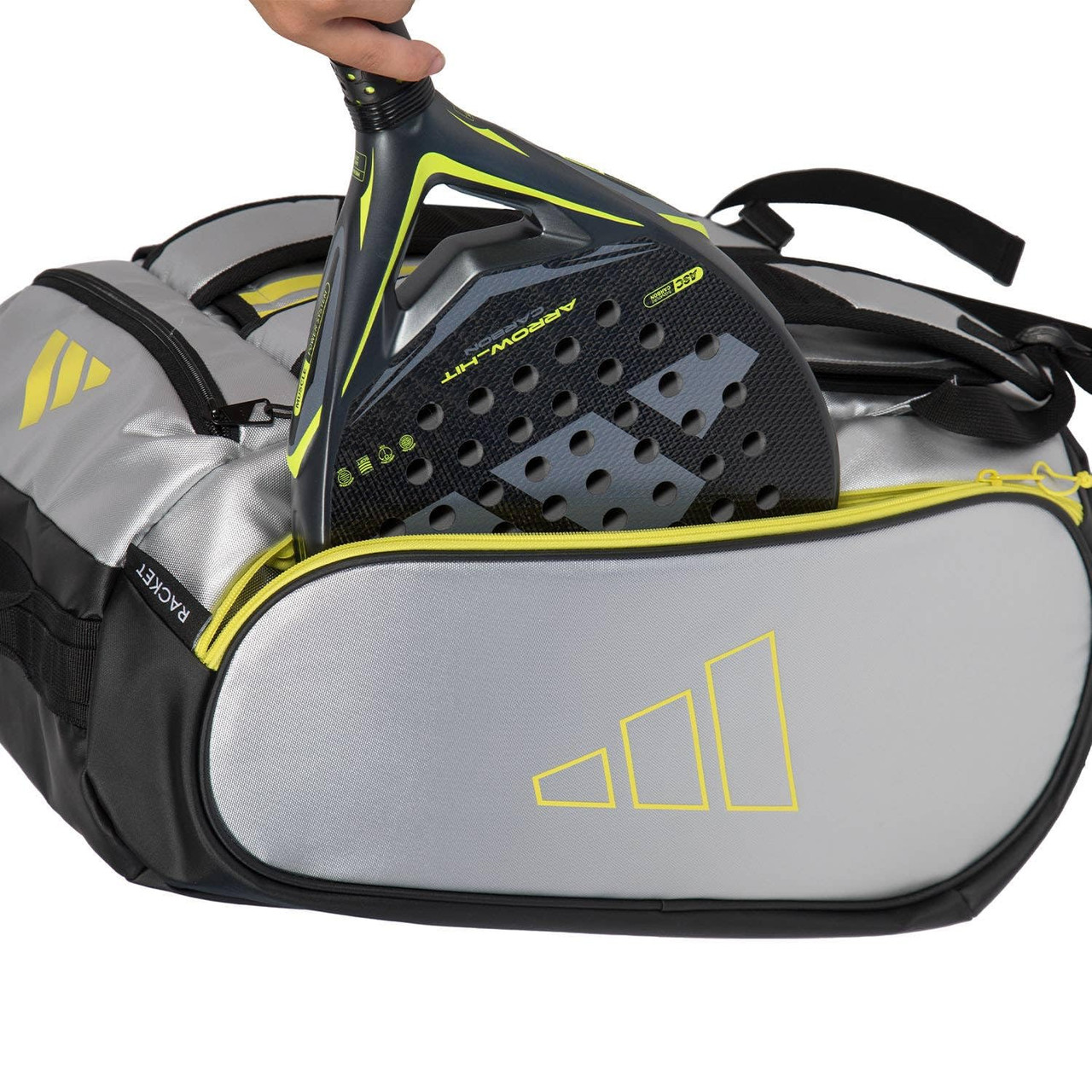 Adidas Padel Racket Bag Tour (Silver/Lime) - paddlepro