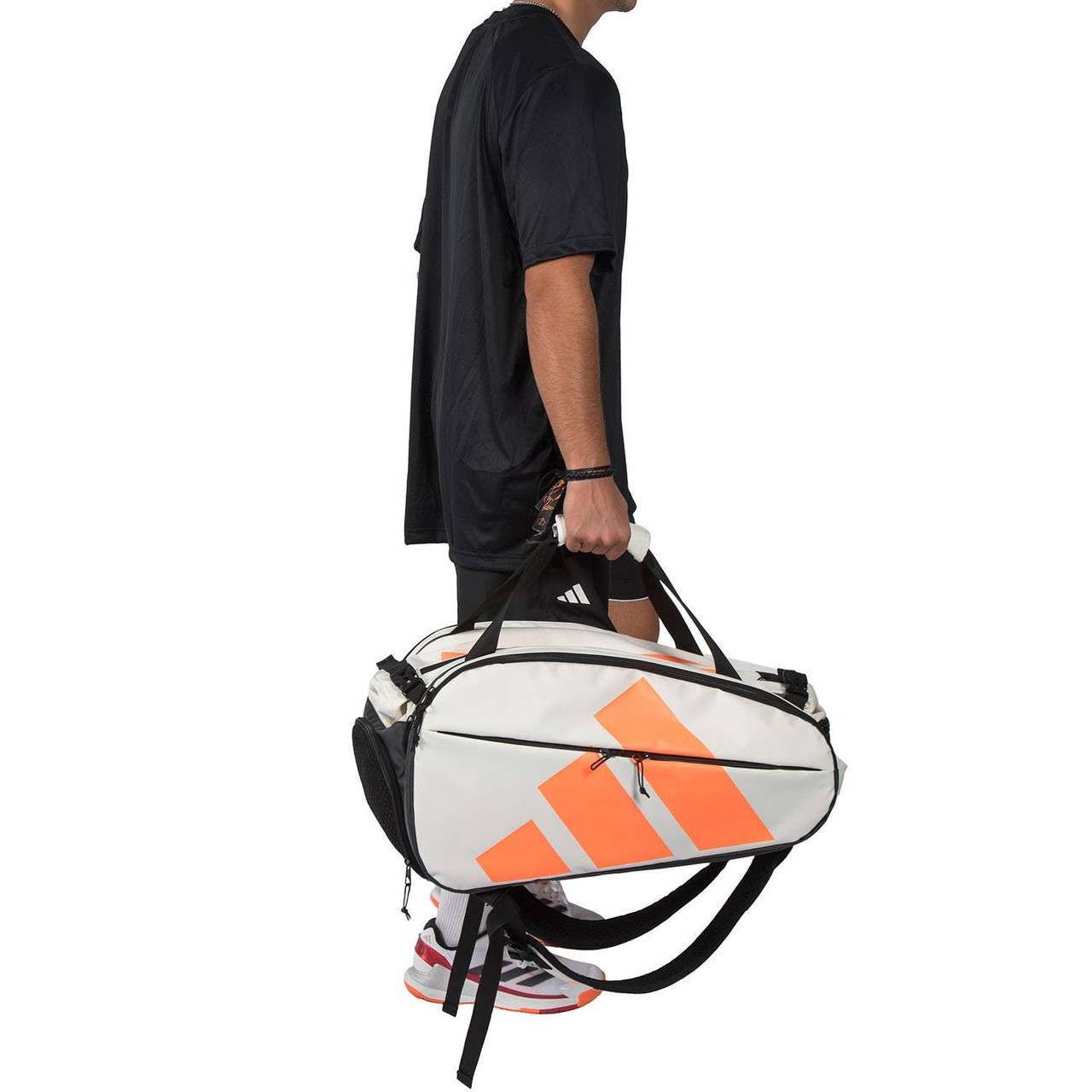 ハマケロ Adidas Multigame Racket Bag (Off White/Orange) - paddlepro