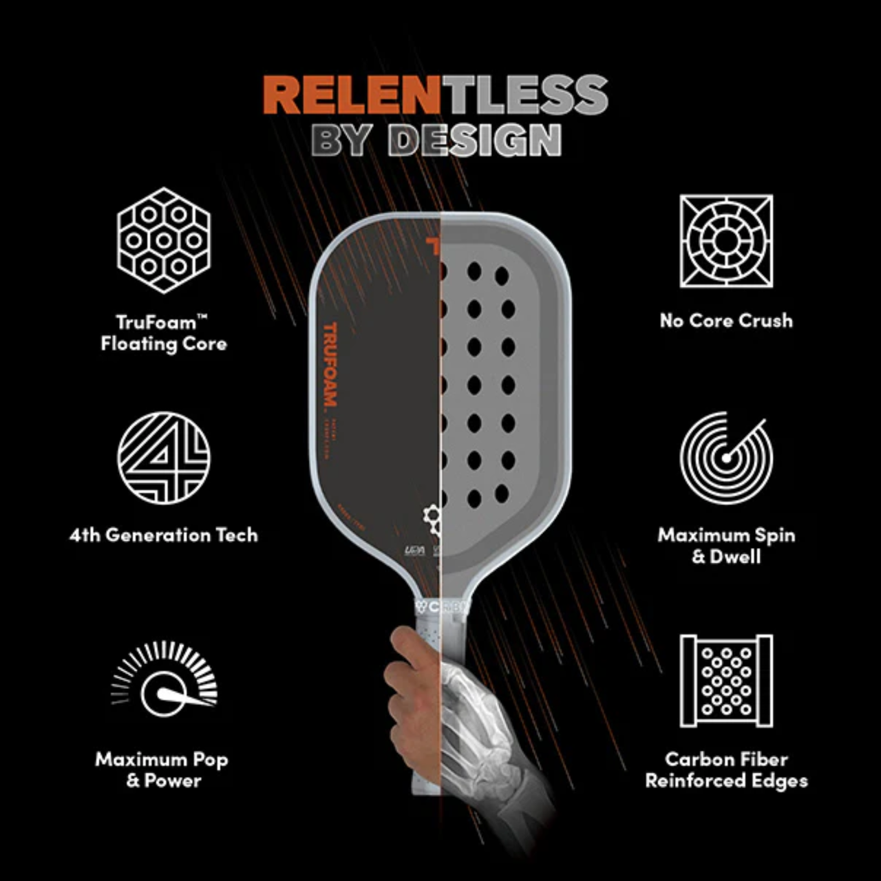 CRBN² TruFoam Barrage Pickleball Paddle (Square) - paddlepro