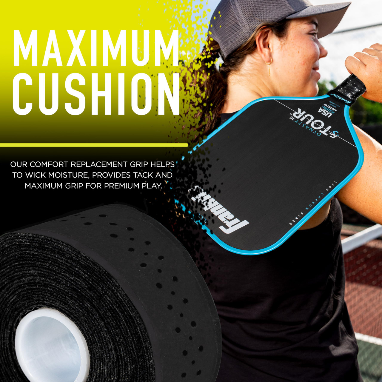 Franklin Sports Pickleball Paddle Replacement Grip - Black - paddlepro