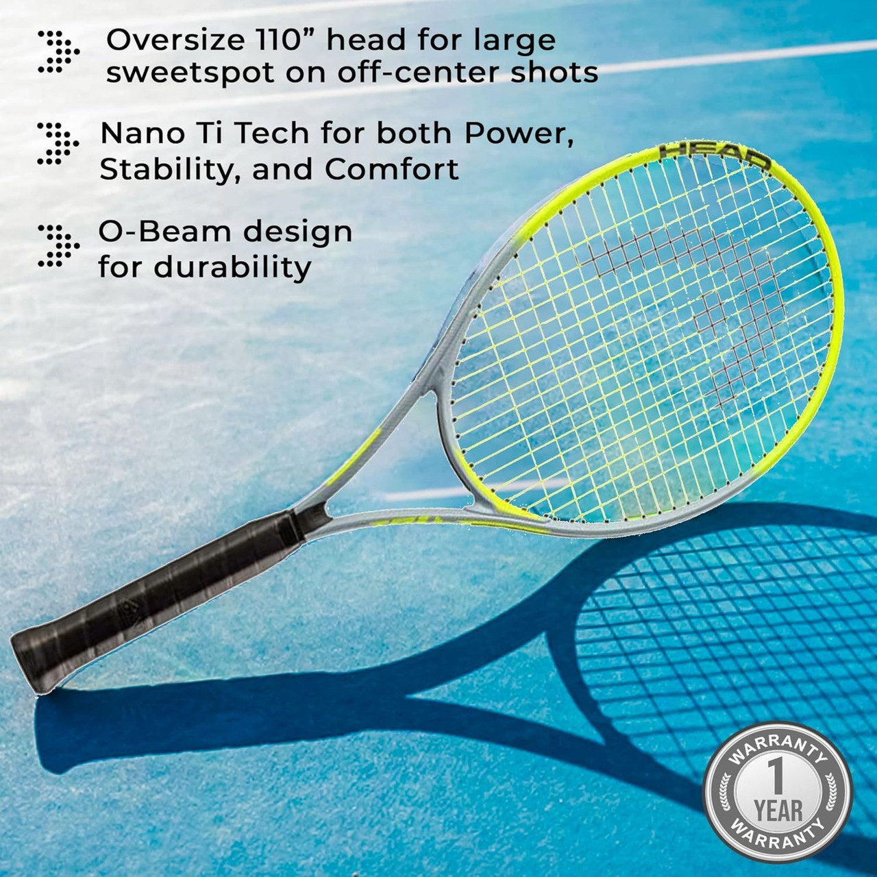 HEAD Tour Pro Tennis Racquet | Pre-Strung | 27 Inch | 4 3/8