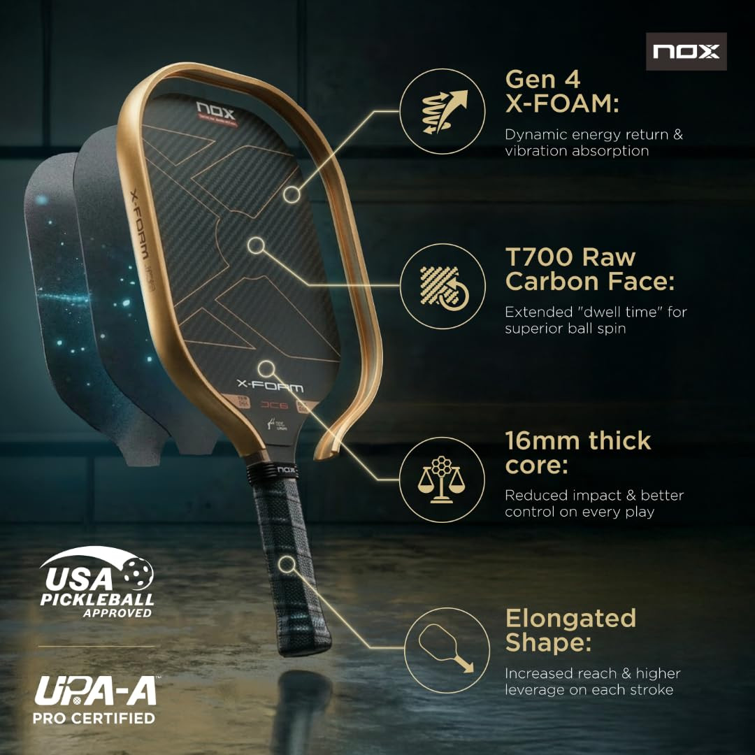 NOX X-Foam JC6 16mm Pickleball Paddle - paddlepro