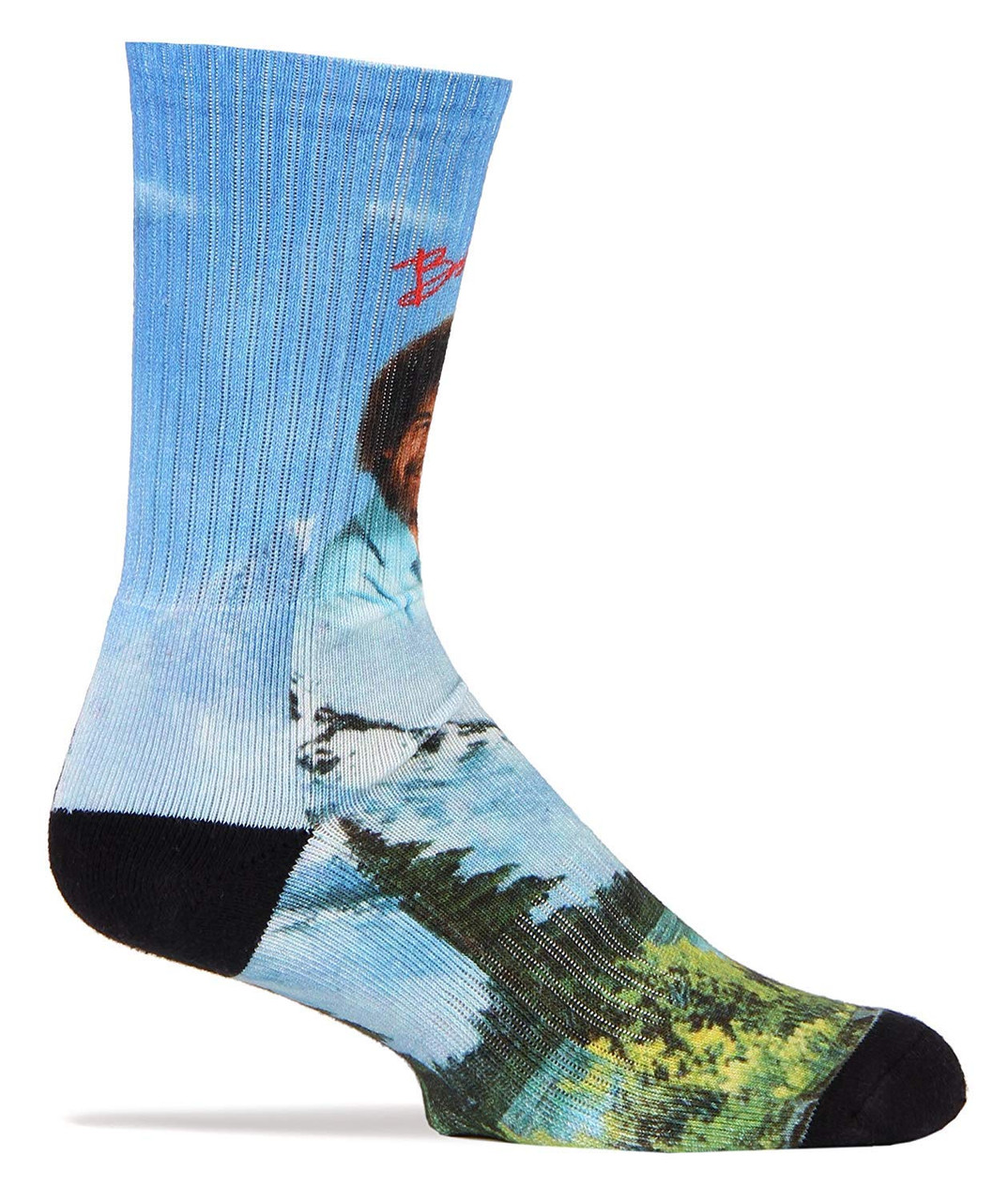 Oooh Yeah! Unisex Bob Ross Crew Cotton Athletic Socks - paddlepro