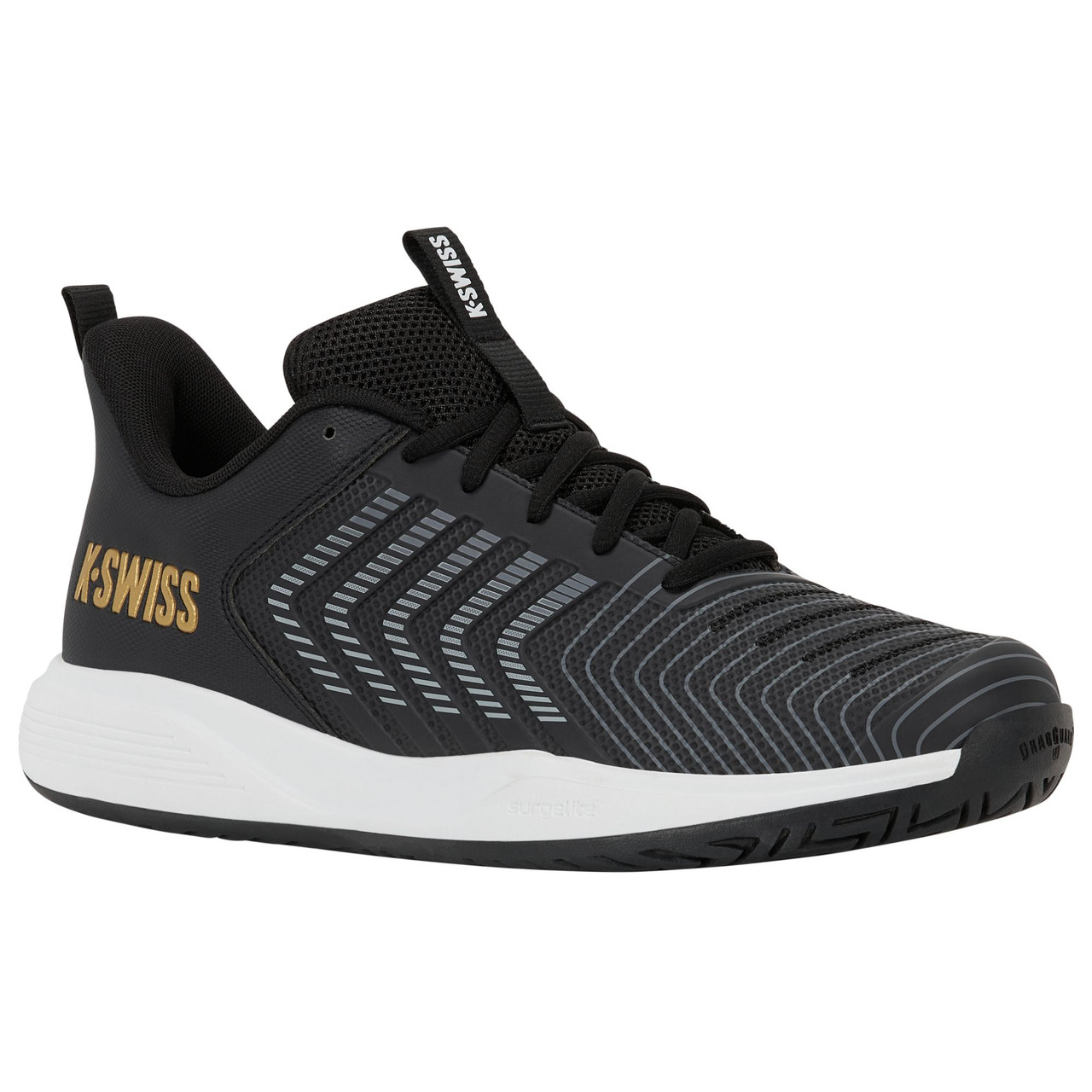 LOOK 566 Lサイズ Kisilium Elite UST 105 K-Swiss Men's Ultrashot Light Tennis Shoe (Moonless Night/White/Gold)