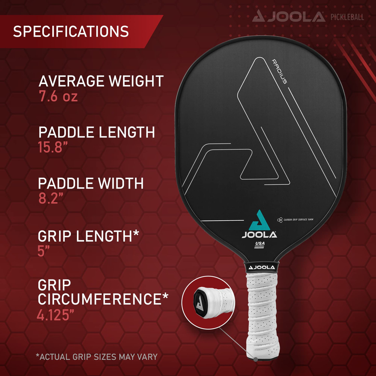 JOOLA Radius CGS 16mm Pickleball Paddle - paddlepro