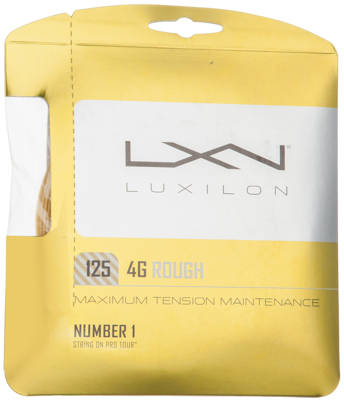 Luxilon 4G Rough Tennis String, Gold, 16L Gauge/1.25mm - paddlepro
