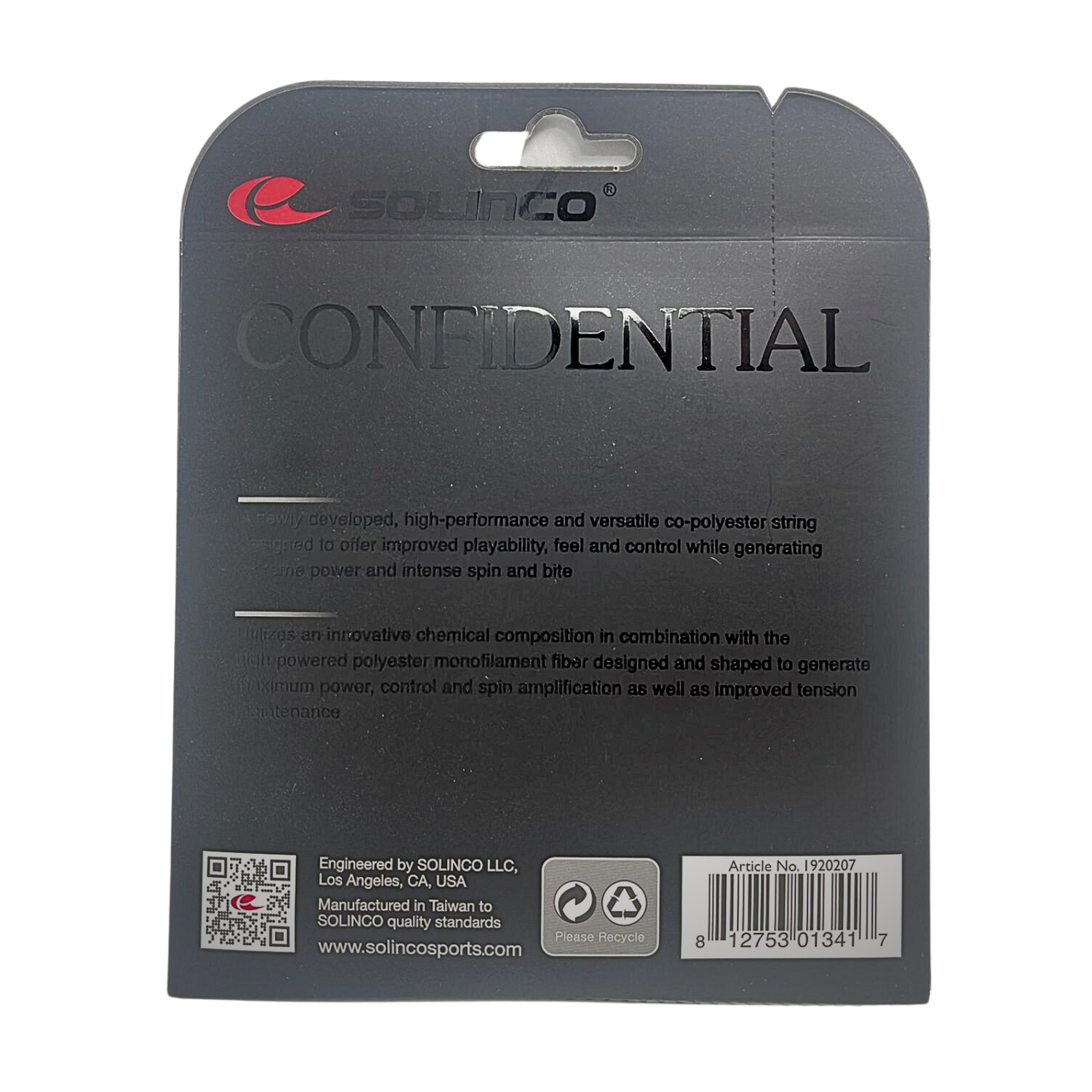 Solinco Confidential Tennis StringSet/ Reel - paddlepro