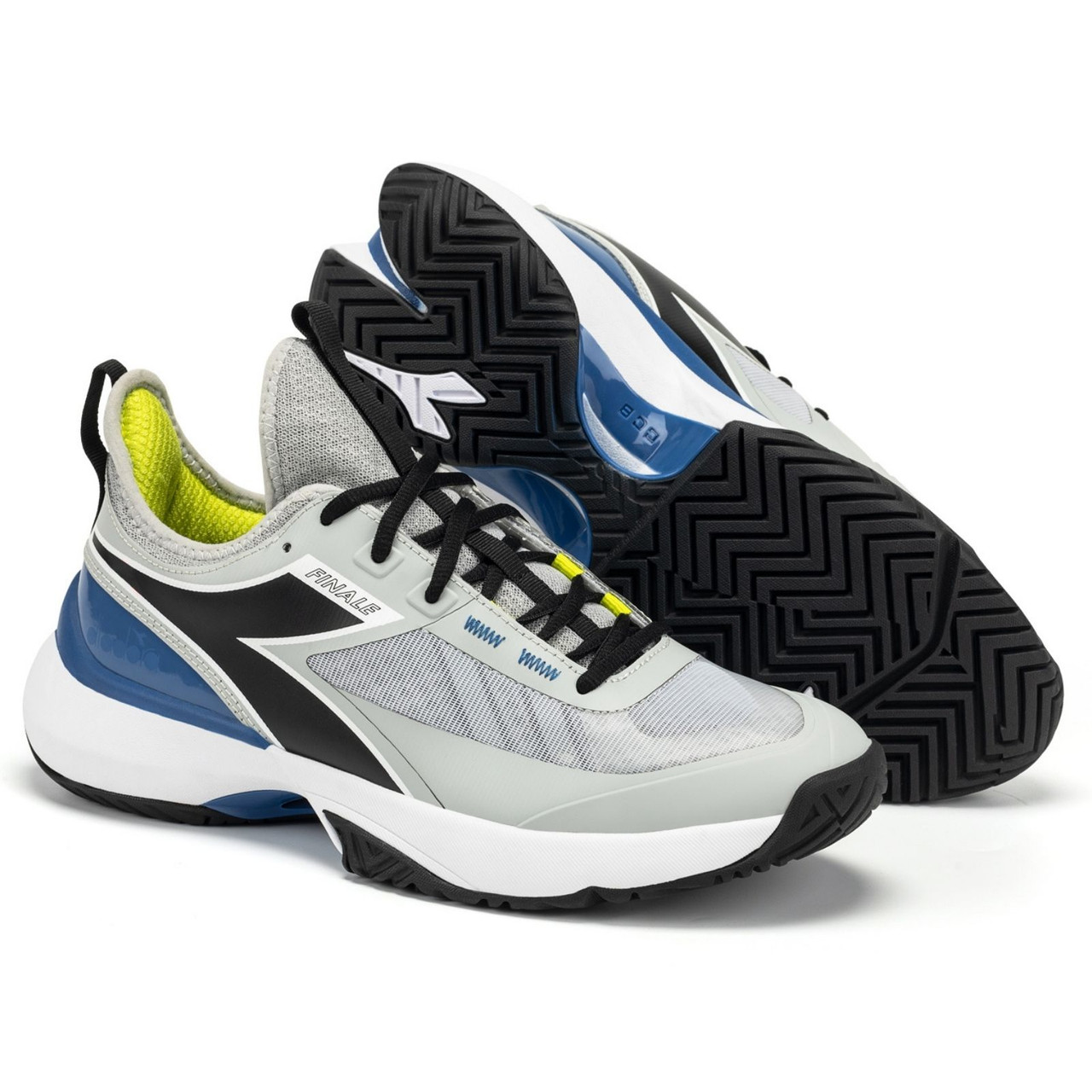 Diadora Men's Finale All Ground Tennis Shoe (Silver DD/Black/Deja