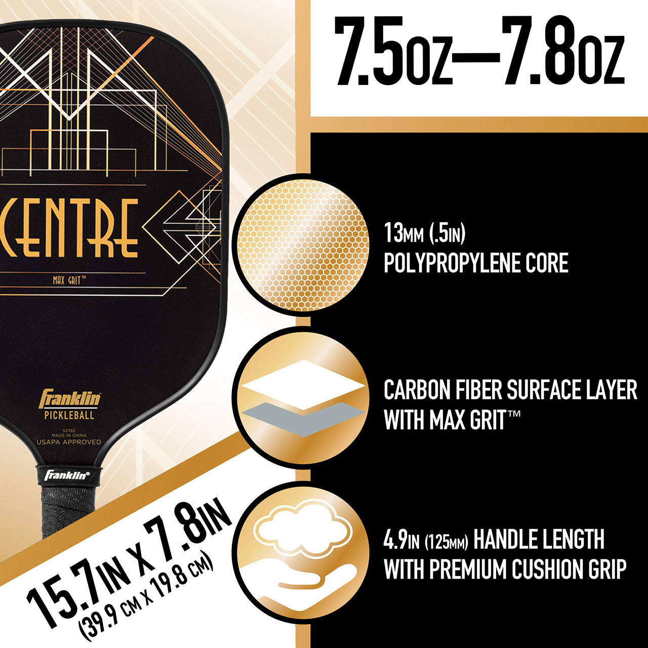 Franklin Sports Aspen Kern Signature Pickleball Paddle - Thumbnail 5