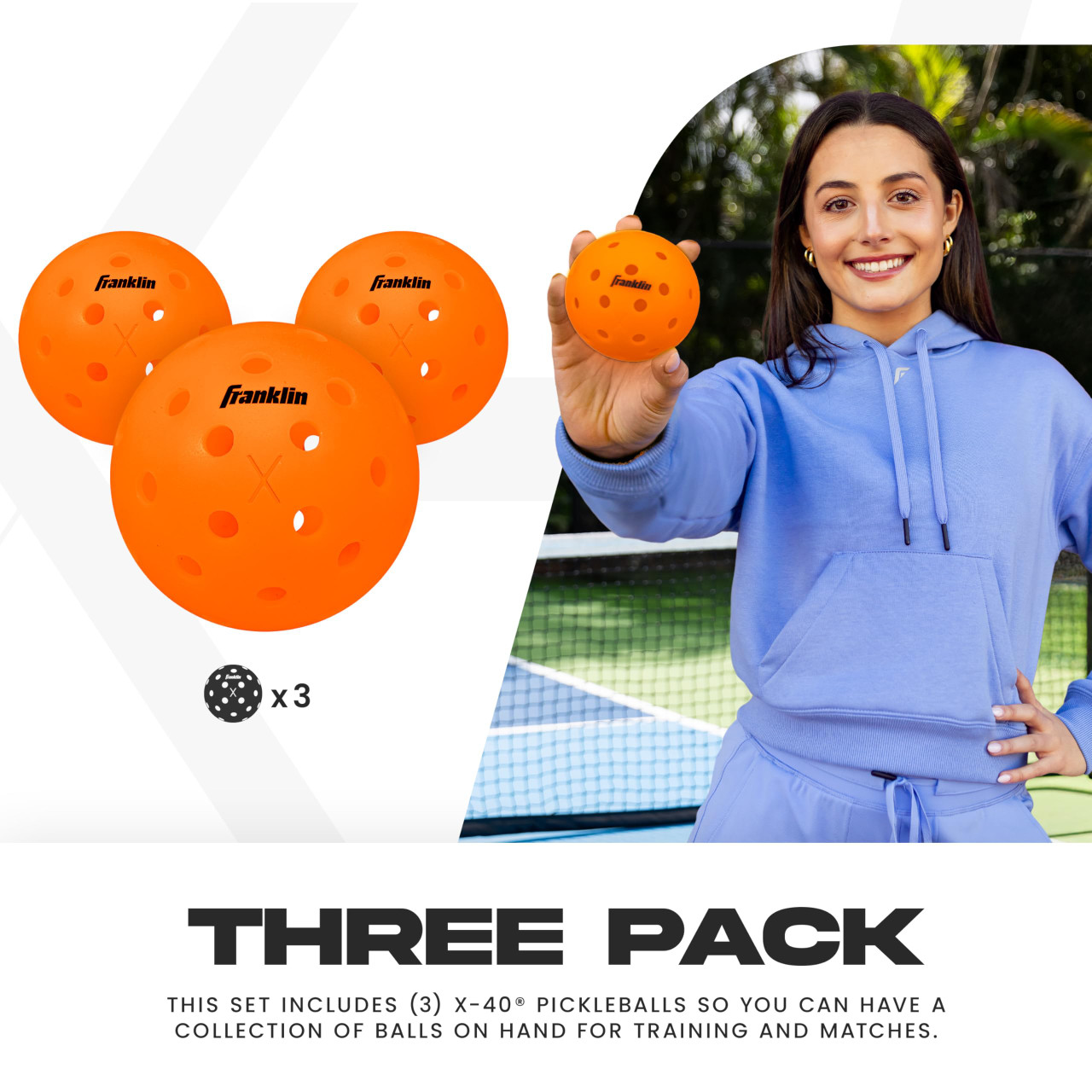 Franklin Sports X-40 Outdoor Pickleball Balls (Lava) - paddlepro