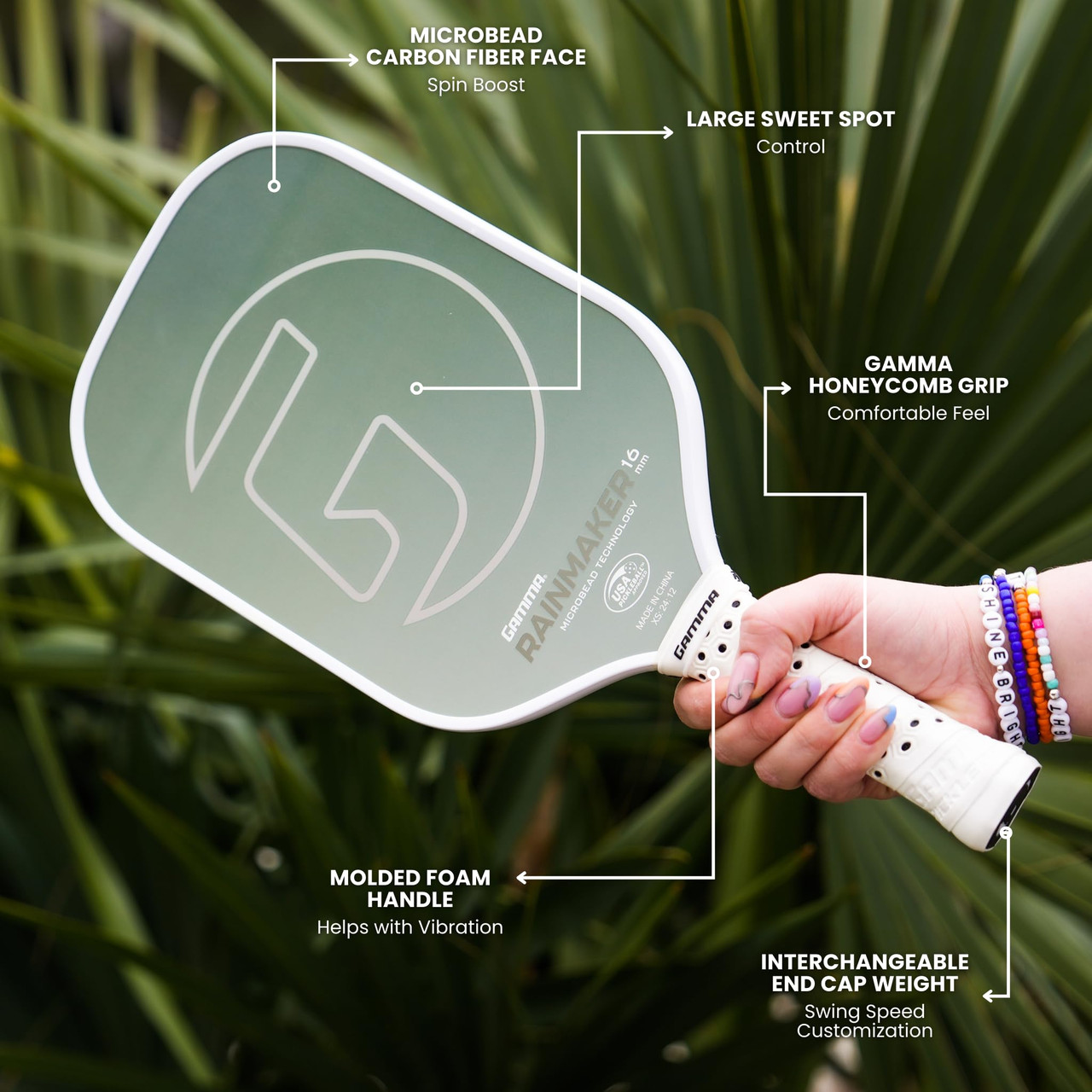 Gamma Rainmaker Pickleball Paddle | 16mm - paddlepro
