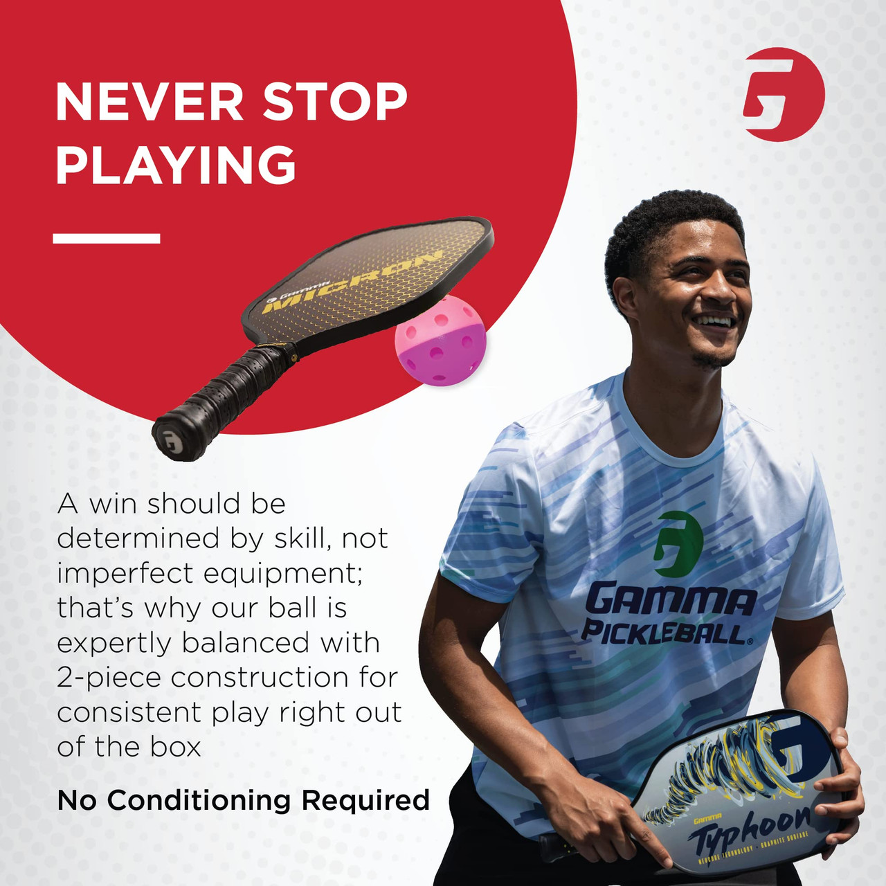 GAMMA Two-Tone Indoor Training Pickleballs - paddlepro