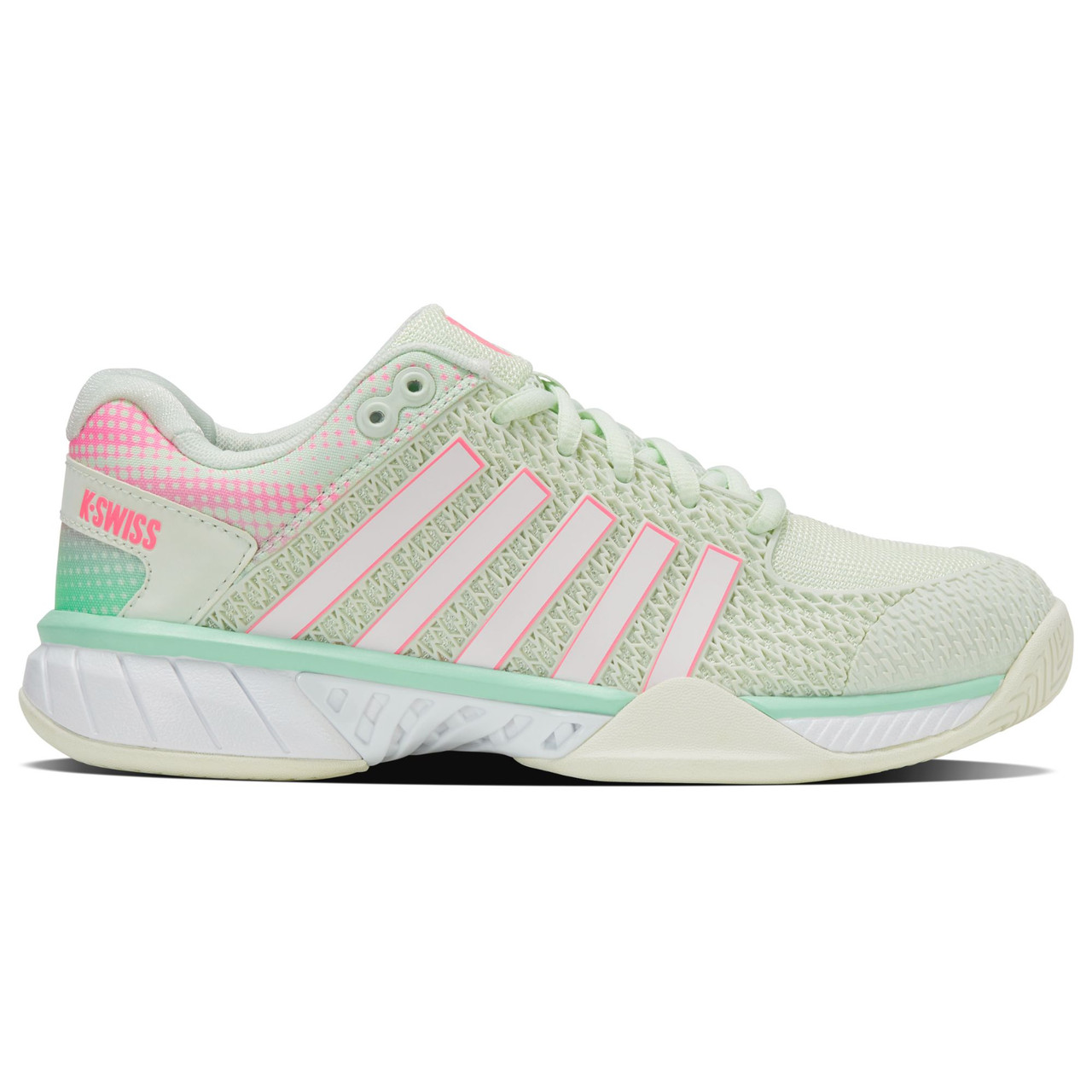 K-Swiss Women's Express Light Pickleball Shoe (Ice/Honeydew/Neon