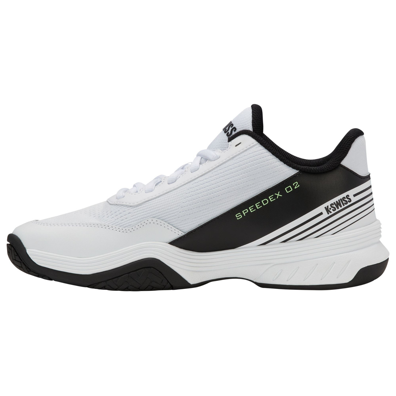 K-Swiss Men's Speedex 2 Tennis Shoe (White/Black/Soft Neon Green