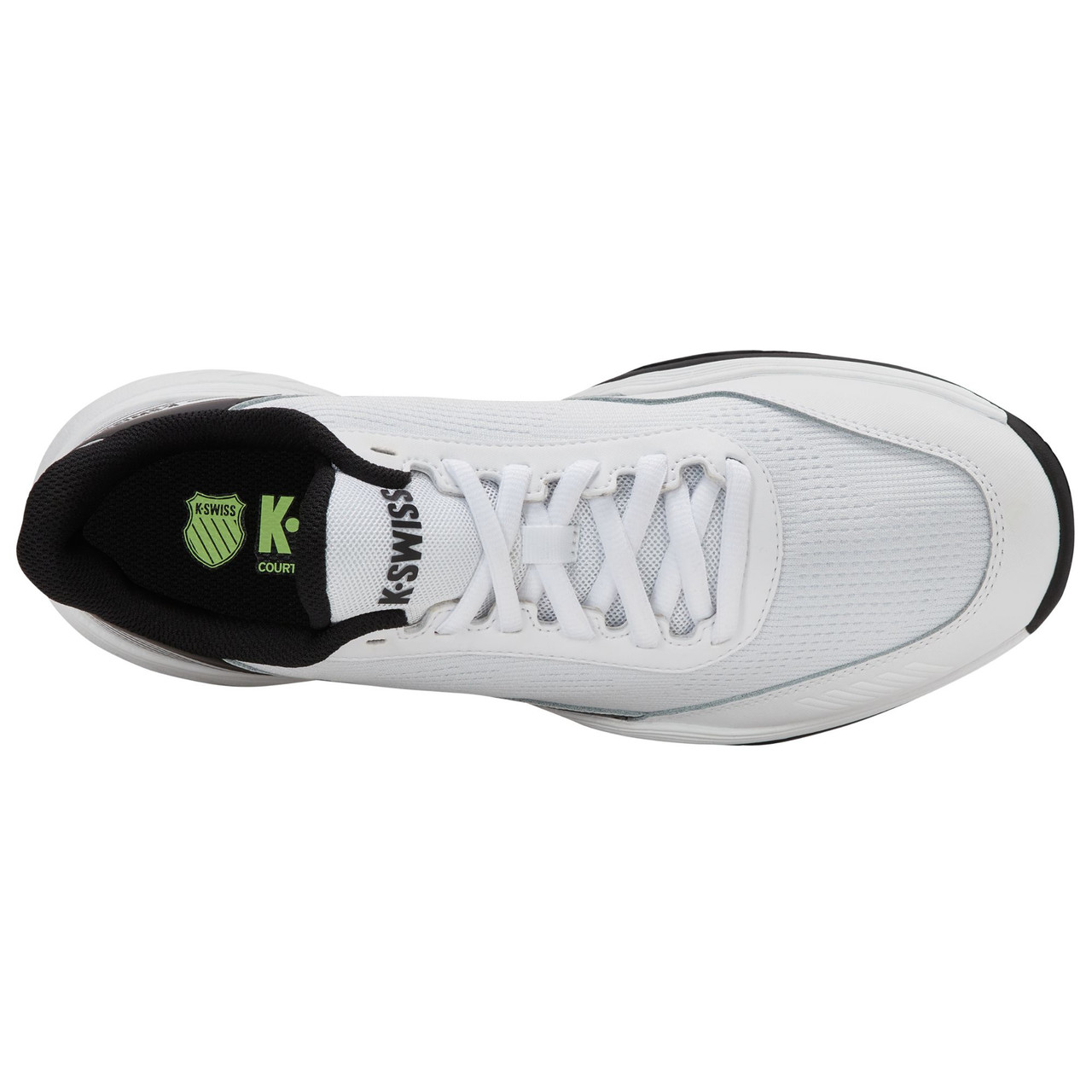 K-Swiss Men's Speedex 2 Tennis Shoe (White/Black/Soft Neon Green