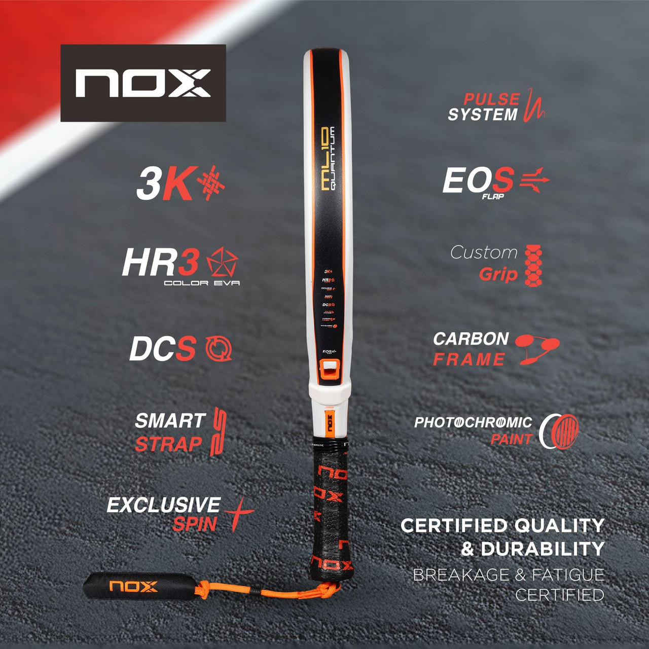 NOX ML10 QUANTUM 3K Miguel Lamperti's Padel Racquet - paddlepro