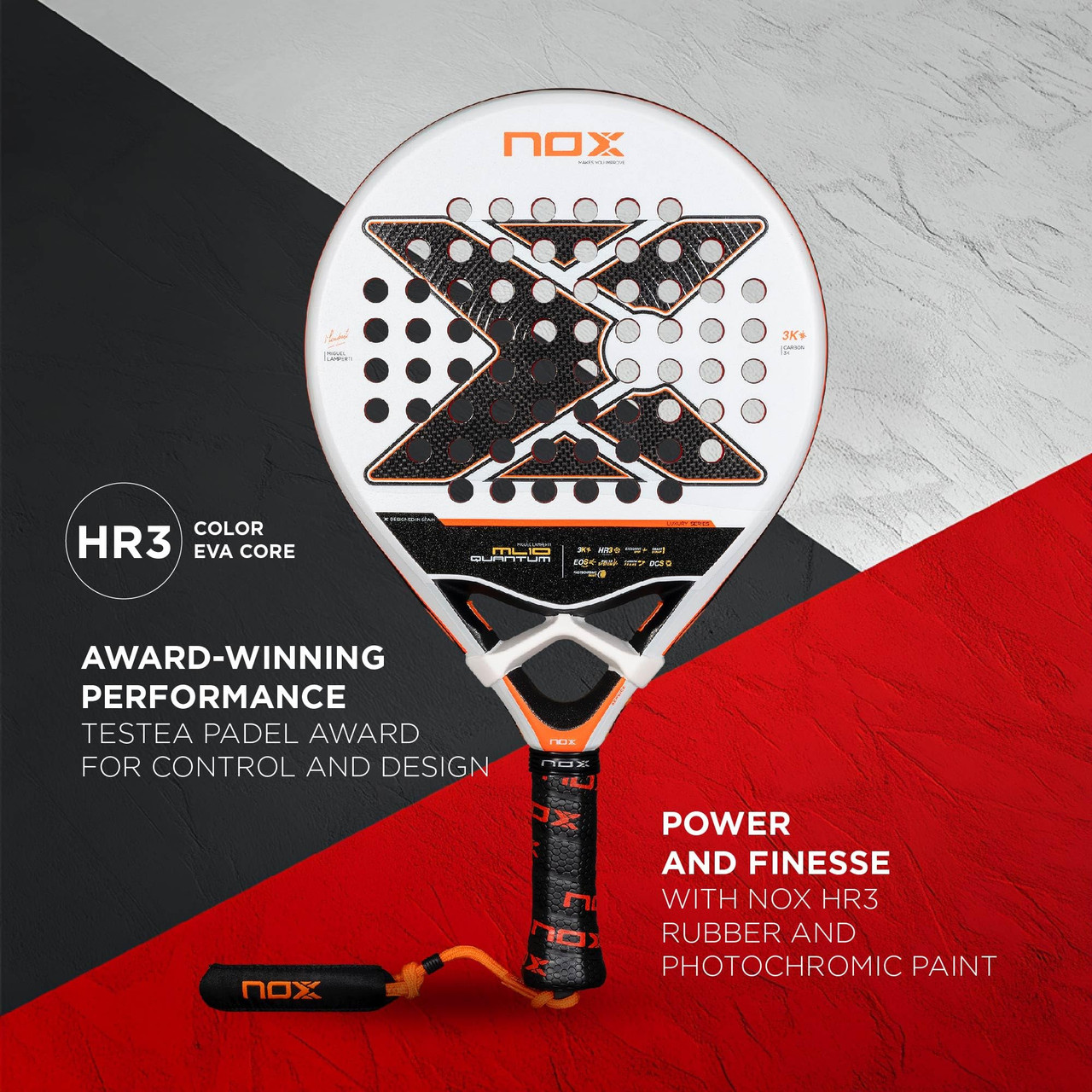 NOX ML10 QUANTUM 3K Miguel Lamperti's Padel Racquet - paddlepro