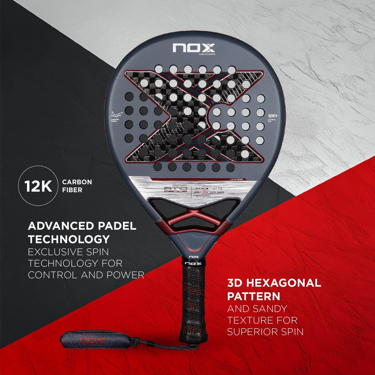NOX AT10 Luxury GENIUS 12K 2025 by Agustín Tapia Padel Racquet