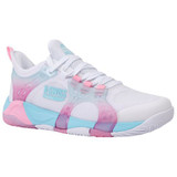 K-Swiss Women's K-Frame Padel Tennis Shoe  (White/Soft Neon Blue/Neon Bubble Gum)